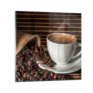 Obraz na skle - Čiernosť uhlia, priezračnosť jantáru - 40x40 cm