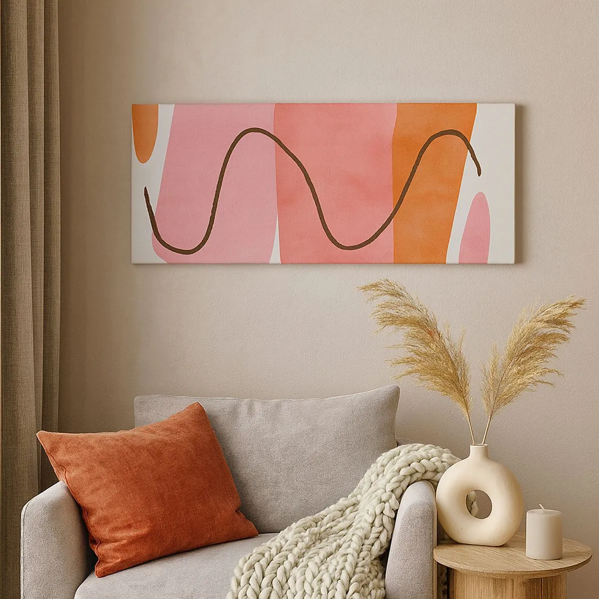 Obraz na plátne - Jemný pohyb foriem - 100x40 cm