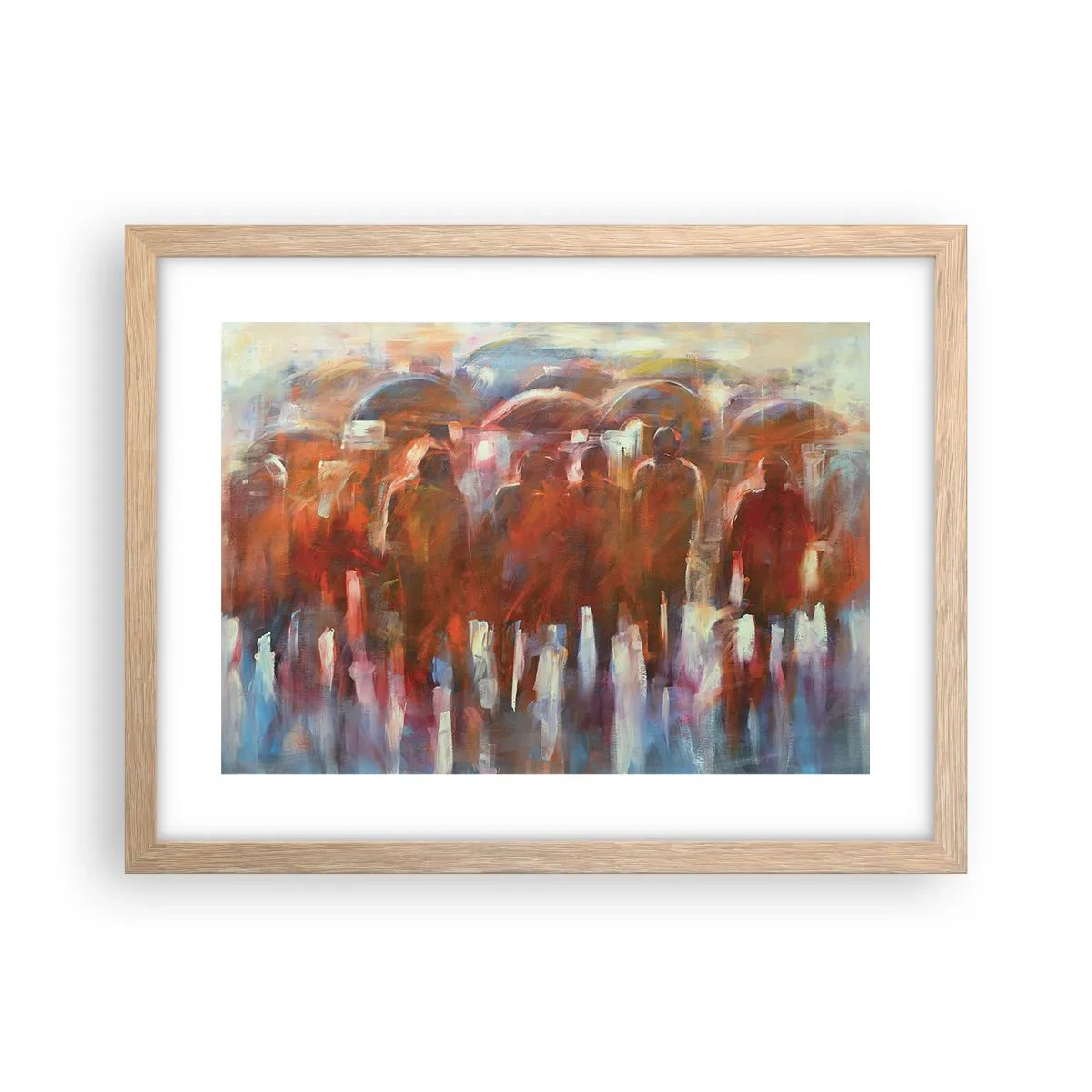 Plagát v ráme zo svetlého duba - Rovnocenní v daždi a hmle - 40x30 cm