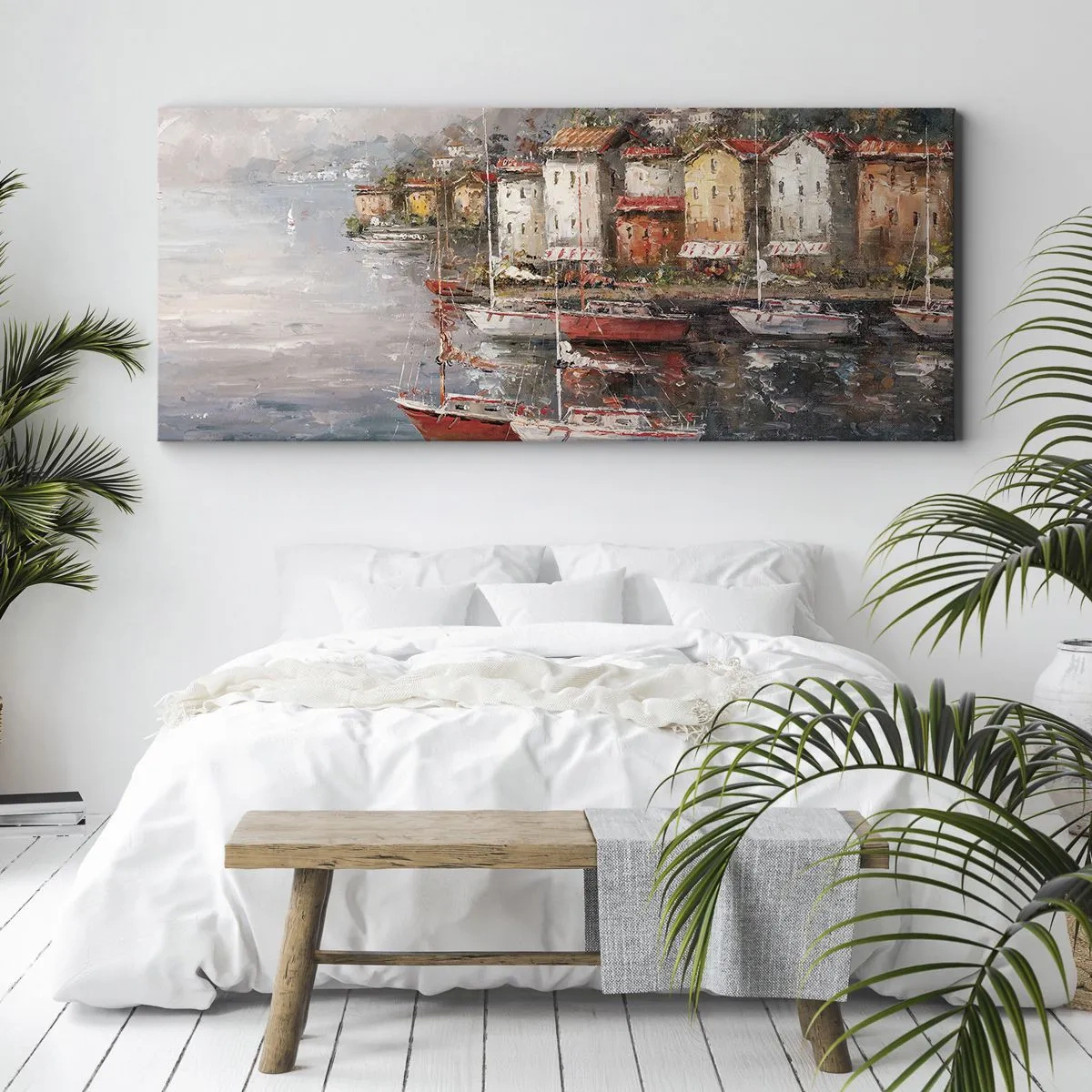 Obraz na plátne - Romantický prístav - 100x40 cm