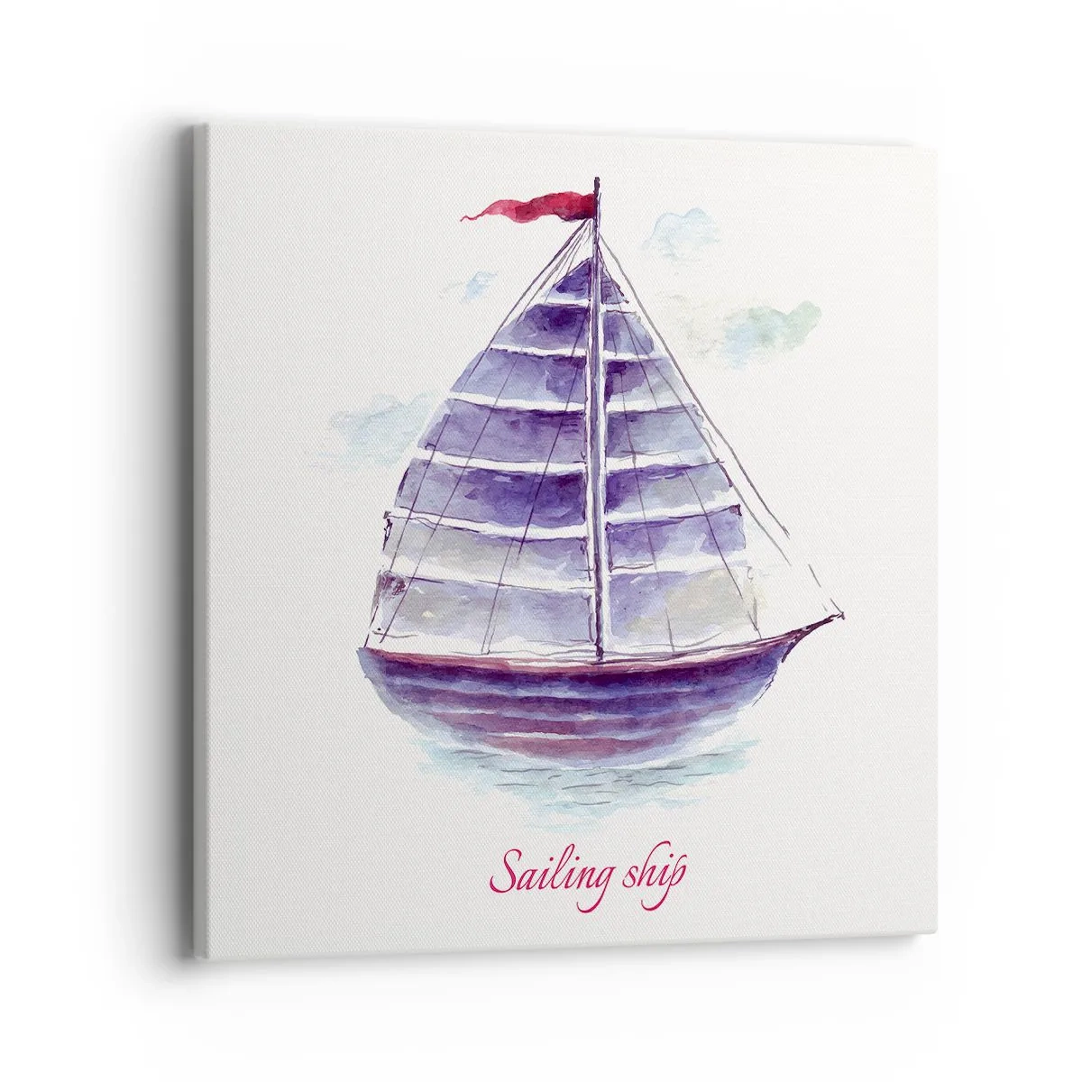 Obraz na plátne - Napnuté plachty a pokojná voda - 40x40 cm