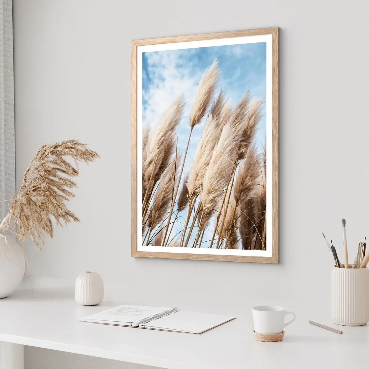 Plagát v ráme zo svetlého duba - Slnečné a veterné pohladenie - 61x91 cm