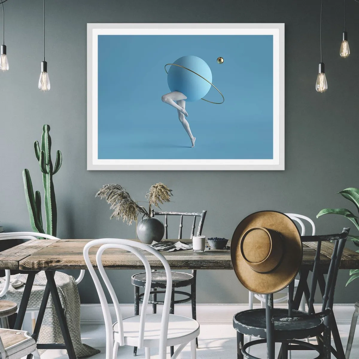 Plagát v bielom ráme - Šialenstvo planét - 50x40 cm