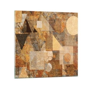 Obraz na skle - Kubistické bronzové štúdium - 30x30 cm