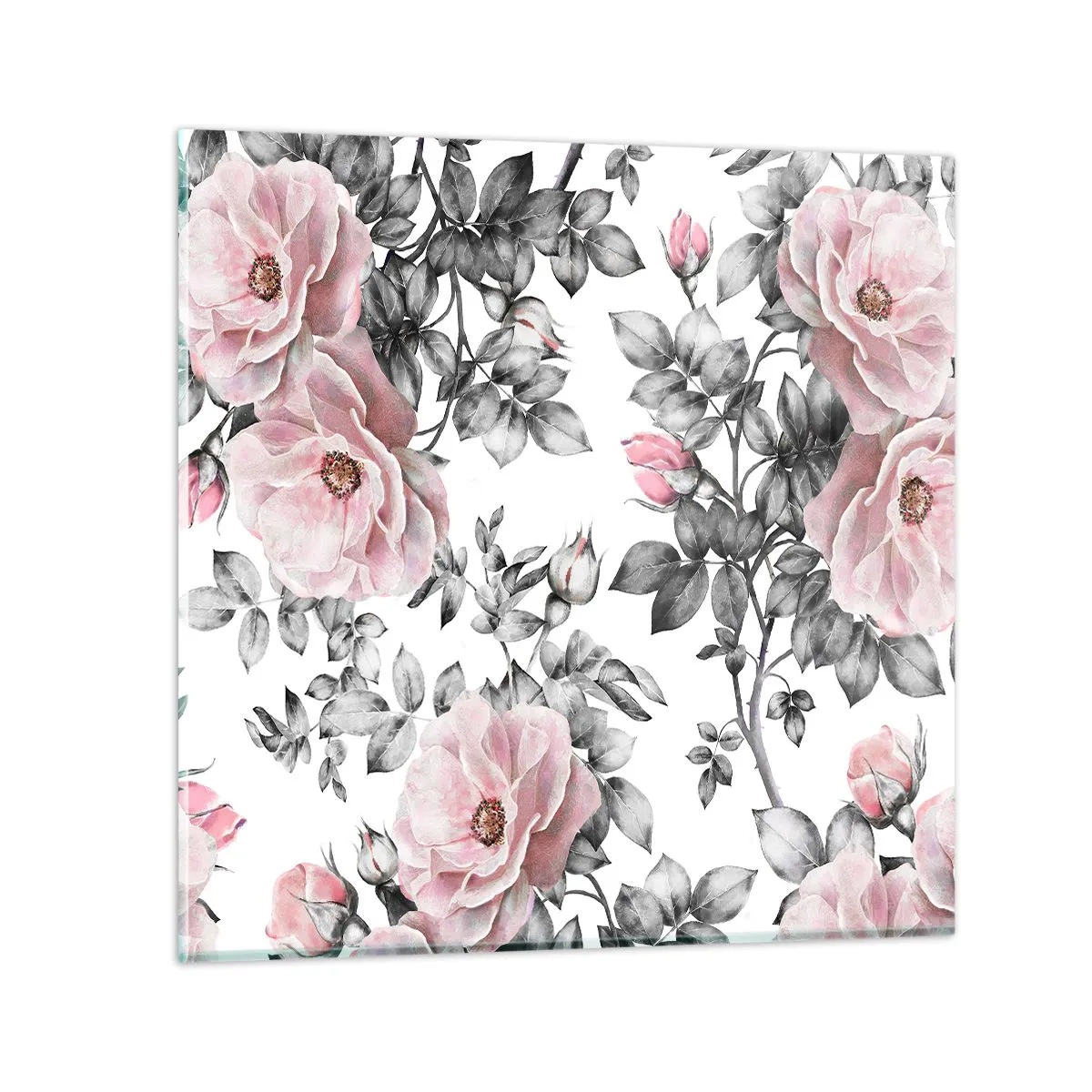 Obraz na skle - Stratiť sa v kvetoch ruží - 40x40 cm