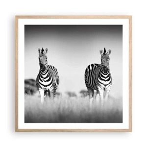 Plagát v ráme zo svetlého duba - A svet je aj tak čierno-biely - 60x60 cm