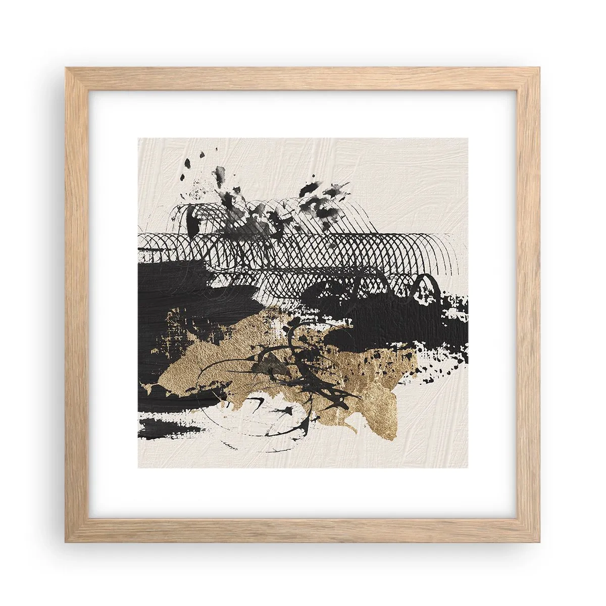 Plagát v ráme zo svetlého duba - Kompozícia s vášňou - 30x30 cm