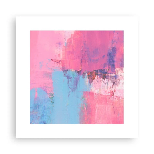 Plagát - Ružová, modrá a štipka svetla - 30x30 cm