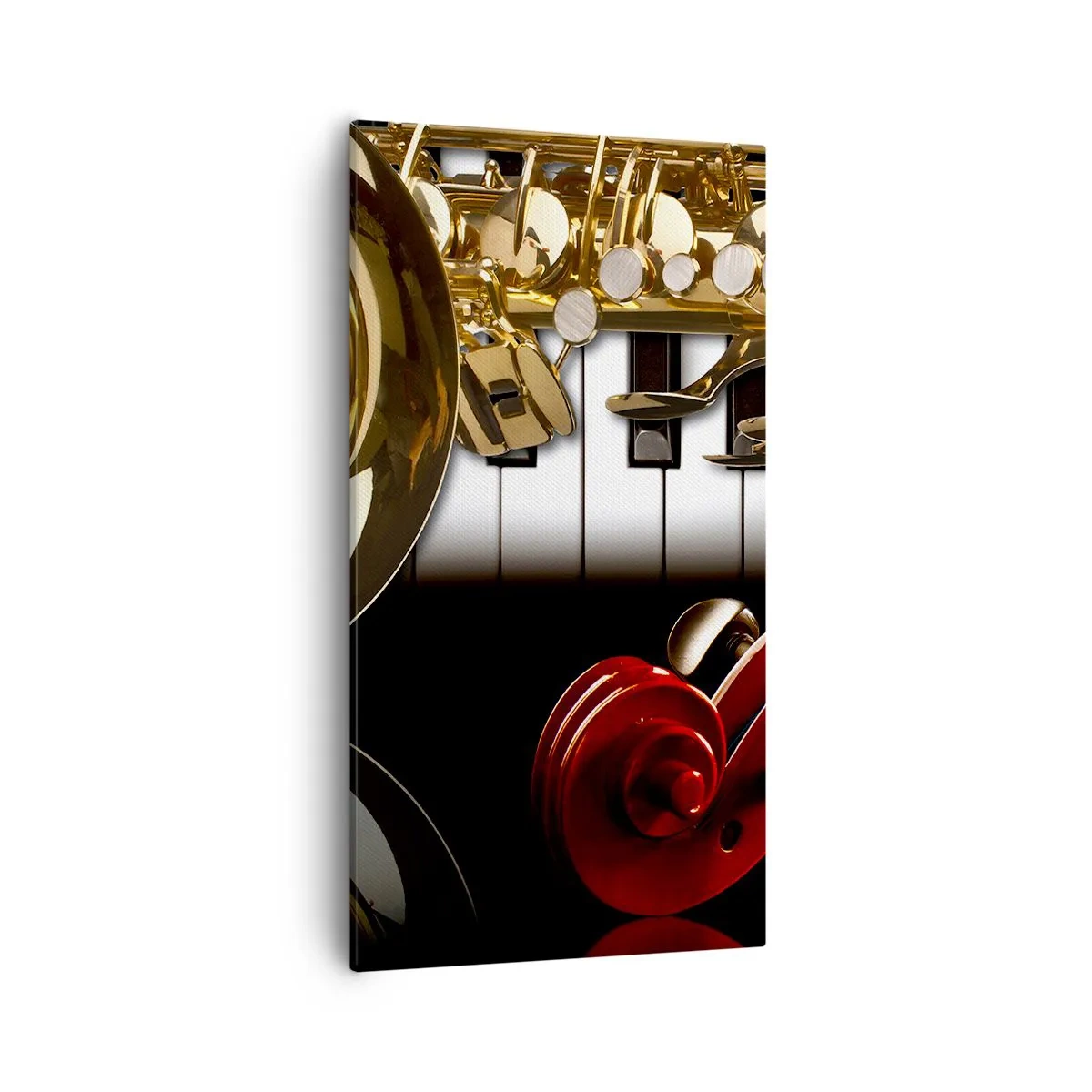 Obraz na plátne - Plech, drevo a slonovinová kosť - 55x100 cm