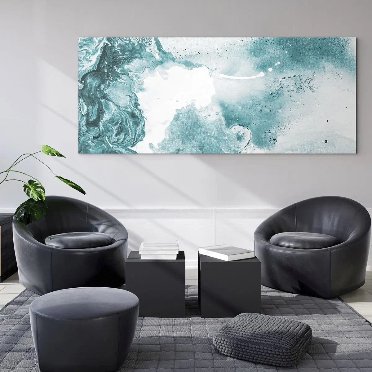 Obraz na skle - Povodie modrej - 100x40 cm
