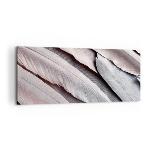 Obraz na plátne - V ružovej a striebornej - 100x40 cm