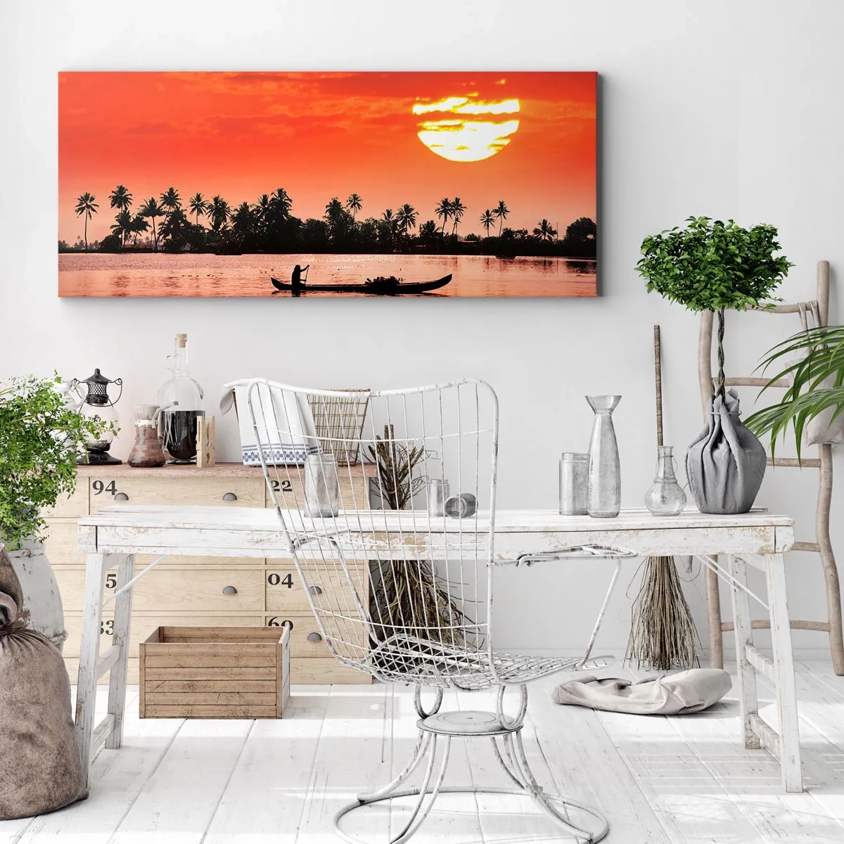 Obraz na plátne - Pokoj trópov pri západe - 100x40 cm