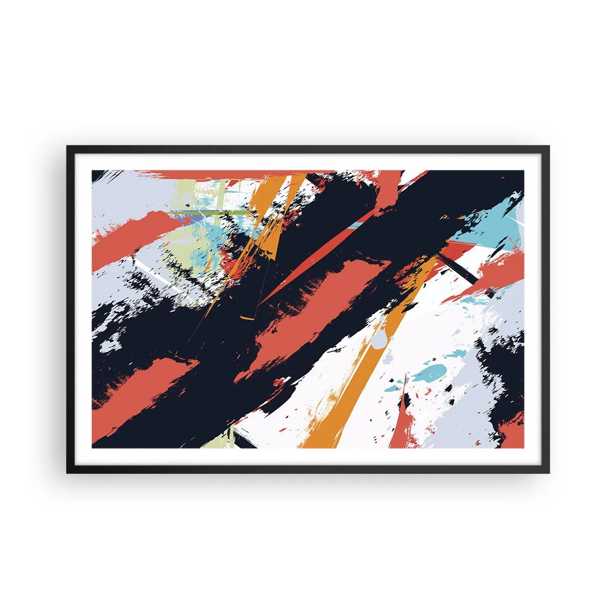 Plagát v čiernom ráme - Dynamická kompozícia - 91x61 cm