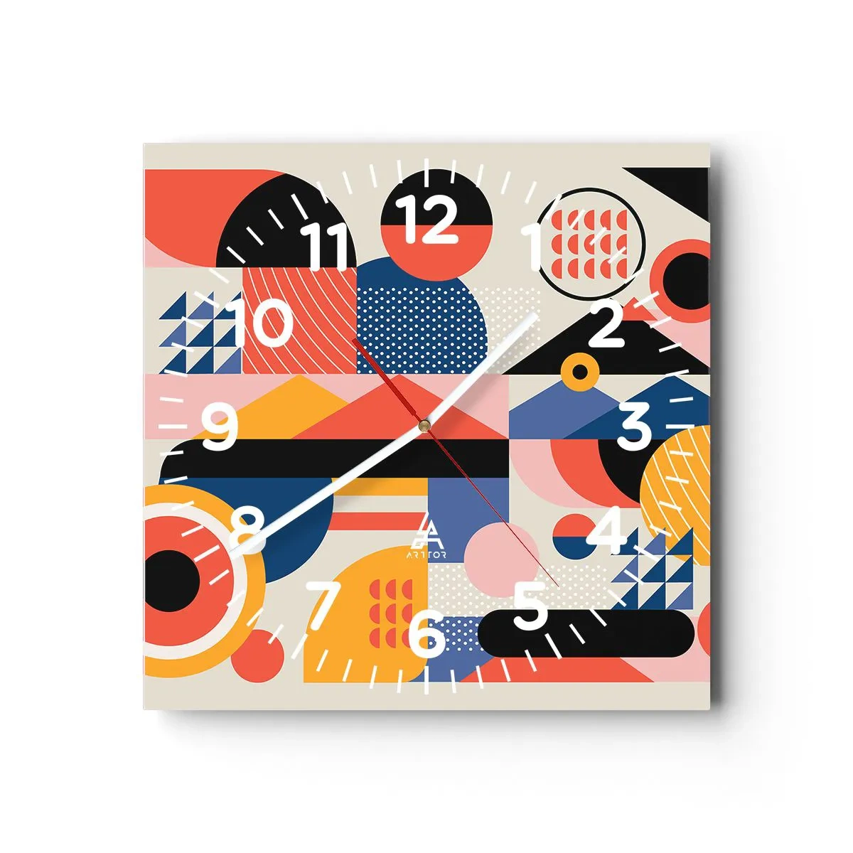 Nástenné hodiny - Kompozícia: poďme sa hrať - 40x40 cm