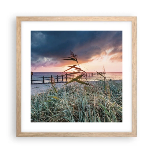Plagát v ráme zo svetlého duba - Neodviate vetrom - 40x40 cm
