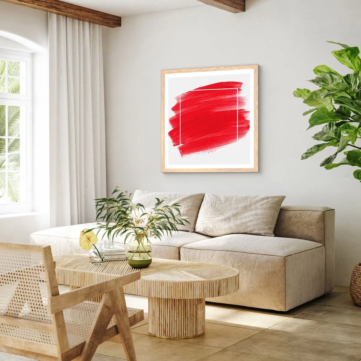 Plagát v ráme zo svetlého duba - Mimo rám - 60x60 cm