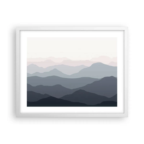 Plagát v bielom ráme - Vlny hôr - 50x40 cm
