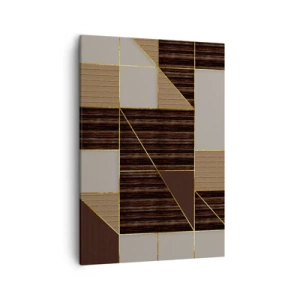 Obraz na plátne - Mozaika hnedej a zlatej - 50x70 cm