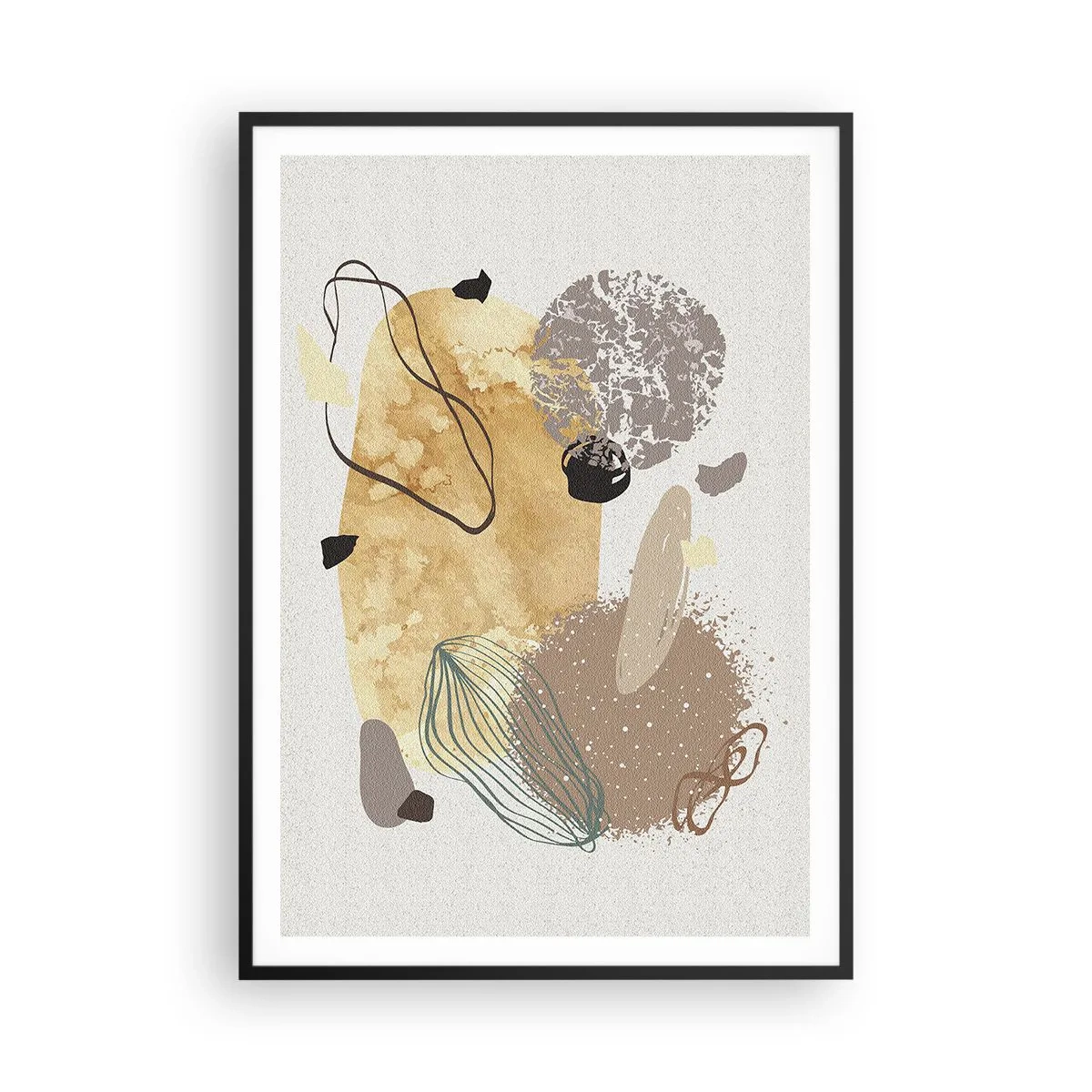 Plagát v čiernom ráme - Abstraktná slivka - 70x100 cm