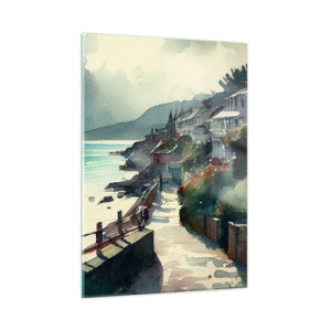Obraz na skle - Stredomorské mestečko - 50x70 cm