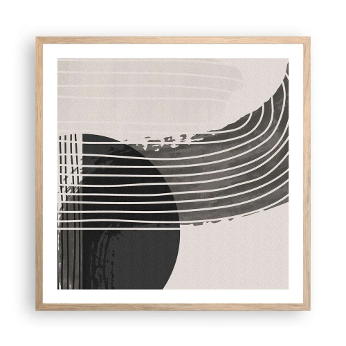 Plagát v ráme zo svetlého duba - Tam a späť - 60x60 cm