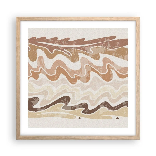 Plagát v ráme zo svetlého duba - Dobrá energia – dobré emócie - 50x50 cm