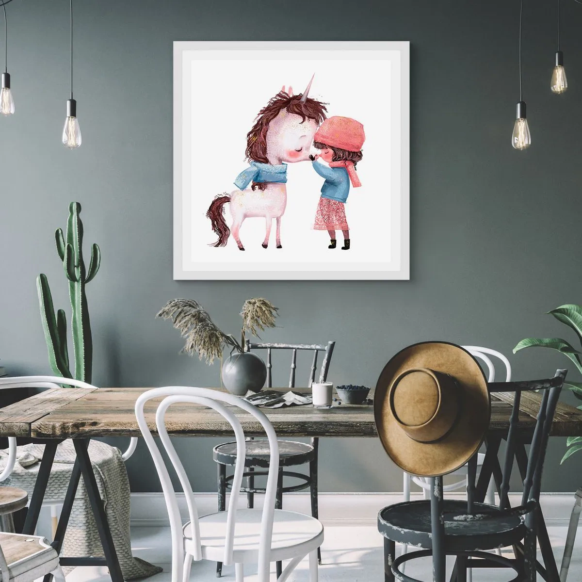 Plagát v bielom ráme - Zimný príbeh - 50x50 cm