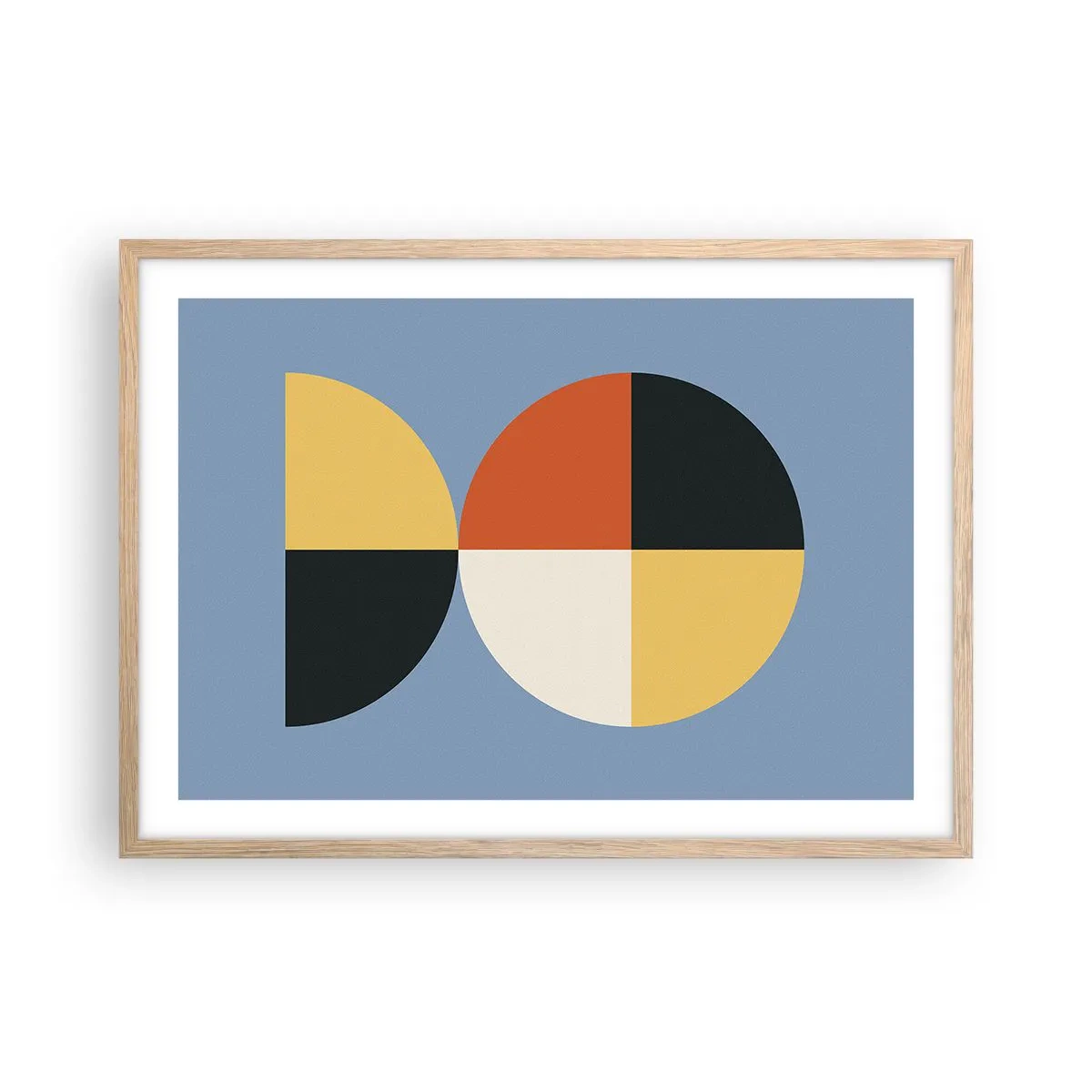 Plagát v ráme zo svetlého duba - Pozri a počítaj - 70x50 cm