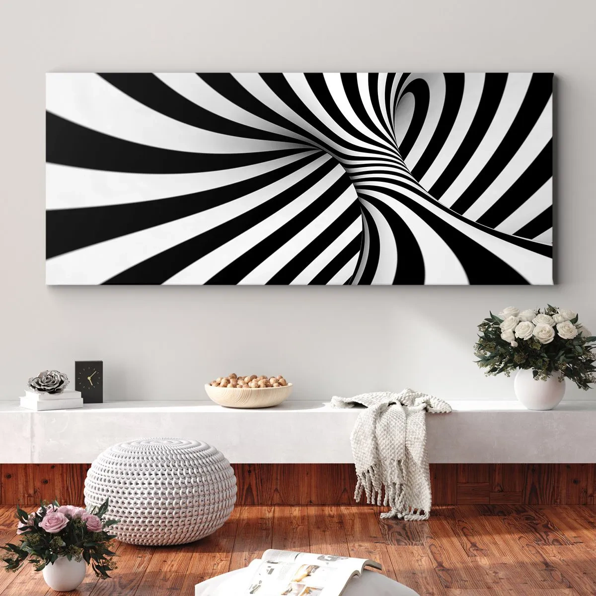 Obraz na plátne - Kompozícia: tancujúci priestor - 100x40 cm