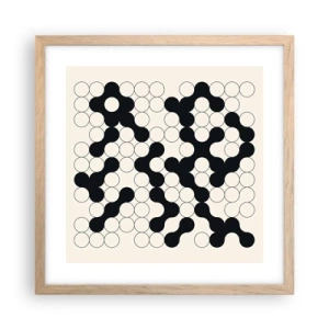 Plagát v ráme zo svetlého duba - Čínska hra – variácia - 40x40 cm