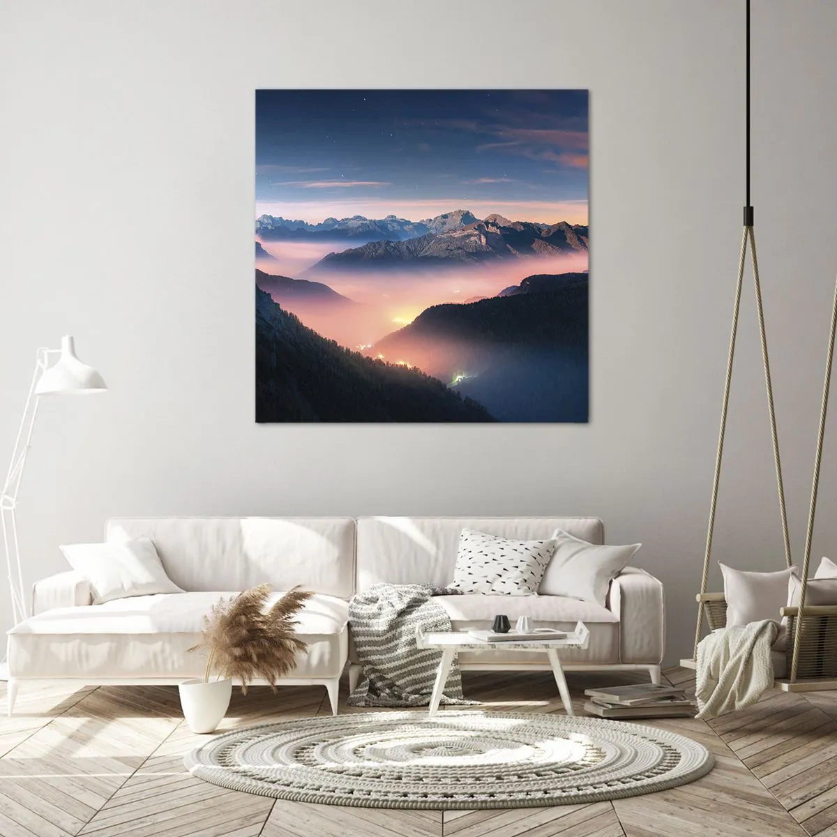 Obraz na plátne - Svetlo v údoliach - 60x60 cm