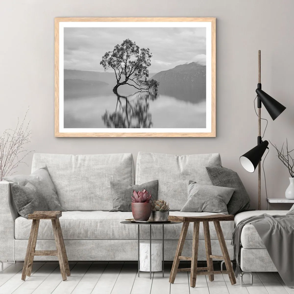 Plagát v ráme zo svetlého duba - Existuje taká krajina - 50x40 cm