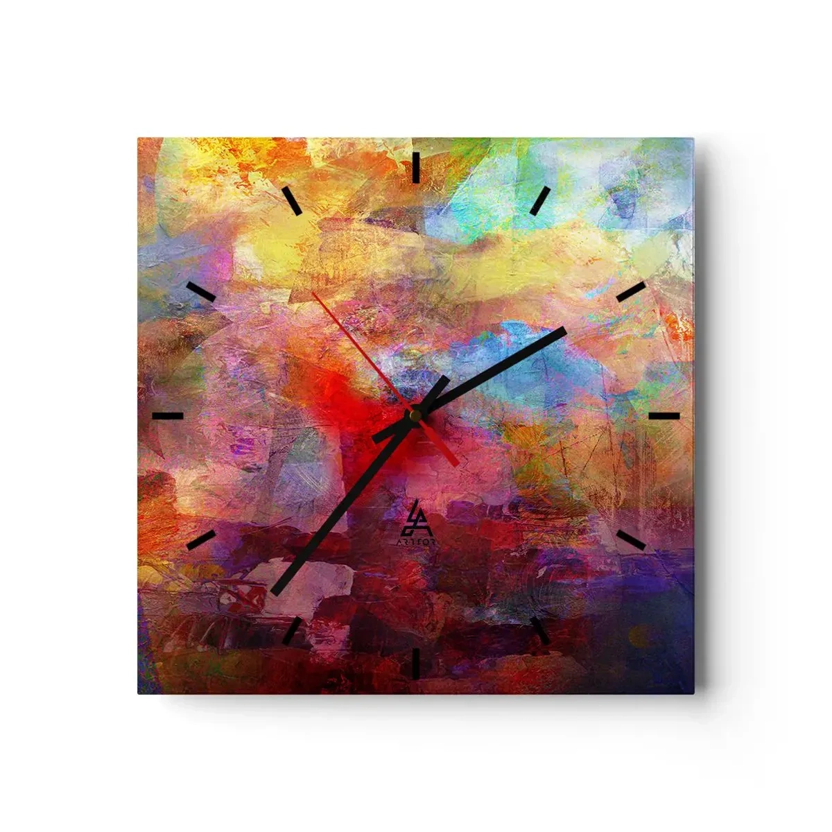Nástenné hodiny - Pozrieť sa doprostred dúhy - 30x30 cm