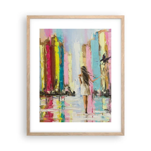 Plagát v ráme zo svetlého duba - Poď so mnou - 40x50 cm