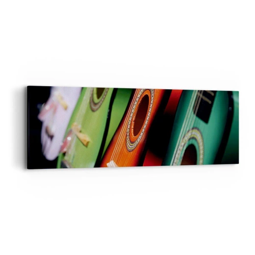 Obraz na plátne - Gitara má veľa farieb - 90x30 cm