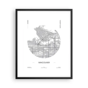 Plagát v čiernom ráme - Anatómia Vancouveru - 40x50 cm