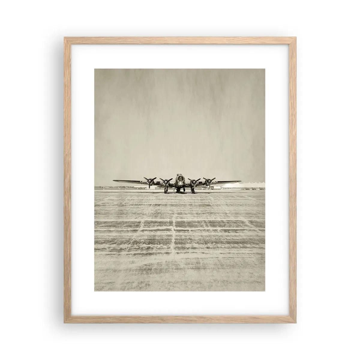 Plagát v ráme zo svetlého duba - Ako vždy pripravený - 40x50 cm