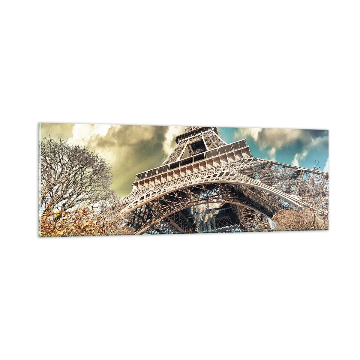 Obraz na skle - A na jeseň v Paríži… - 90x30 cm