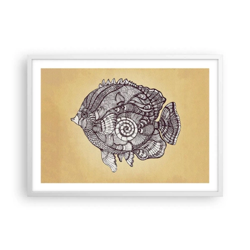 Plagát v bielom ráme - Z oceánu ornamentov - 70x50 cm