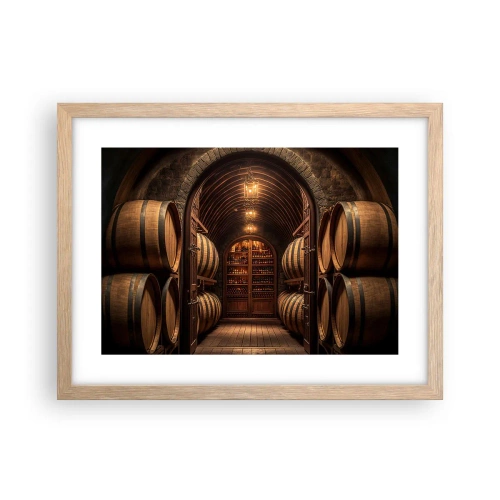 Plagát v ráme zo svetlého duba - Nádherná pivnica - 40x30 cm