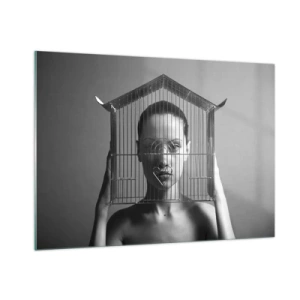 Obraz na skle - Tak trochu surrealistický portrét - 100x70 cm