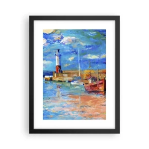 Plagát v čiernom ráme - Popoludní v dúhovom zálive - 30x40 cm