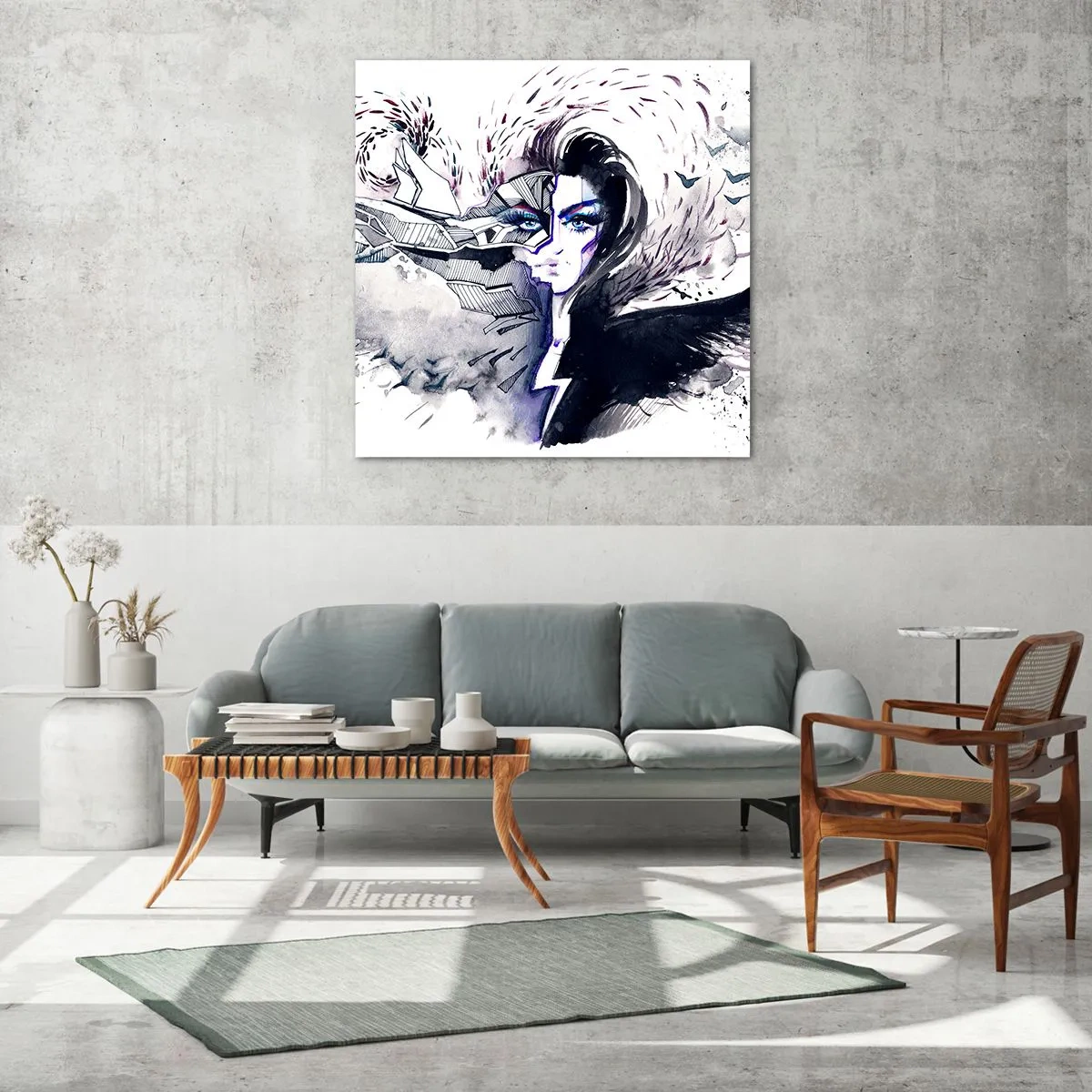 Obraz na skle - Démonická a krásna - 70x70 cm