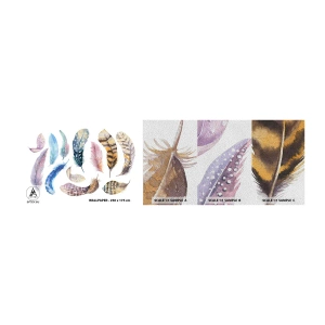 Vzorka fototapety Premium Sand - Ľahké, strakaté a viacfarebné - Vtáčie perie, Vtáky, Grafika - 100x30 cm