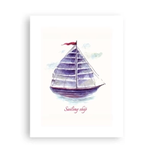 Plagát - Napnuté plachty a pokojná voda - 30x40 cm