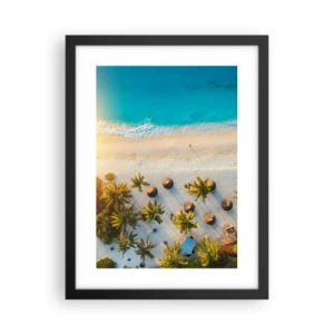 Plagát v čiernom ráme - Vitaj v raji - 30x40 cm