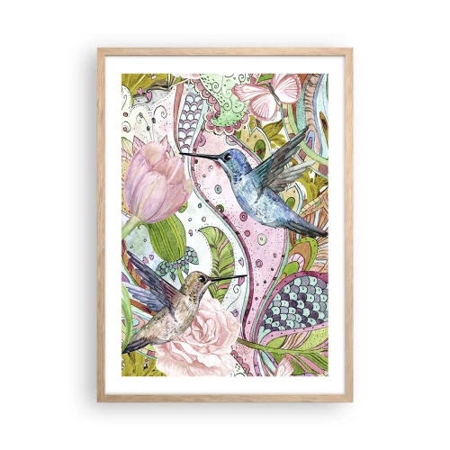 Plagát v ráme zo svetlého duba - Zamotané do lián - 50x70 cm