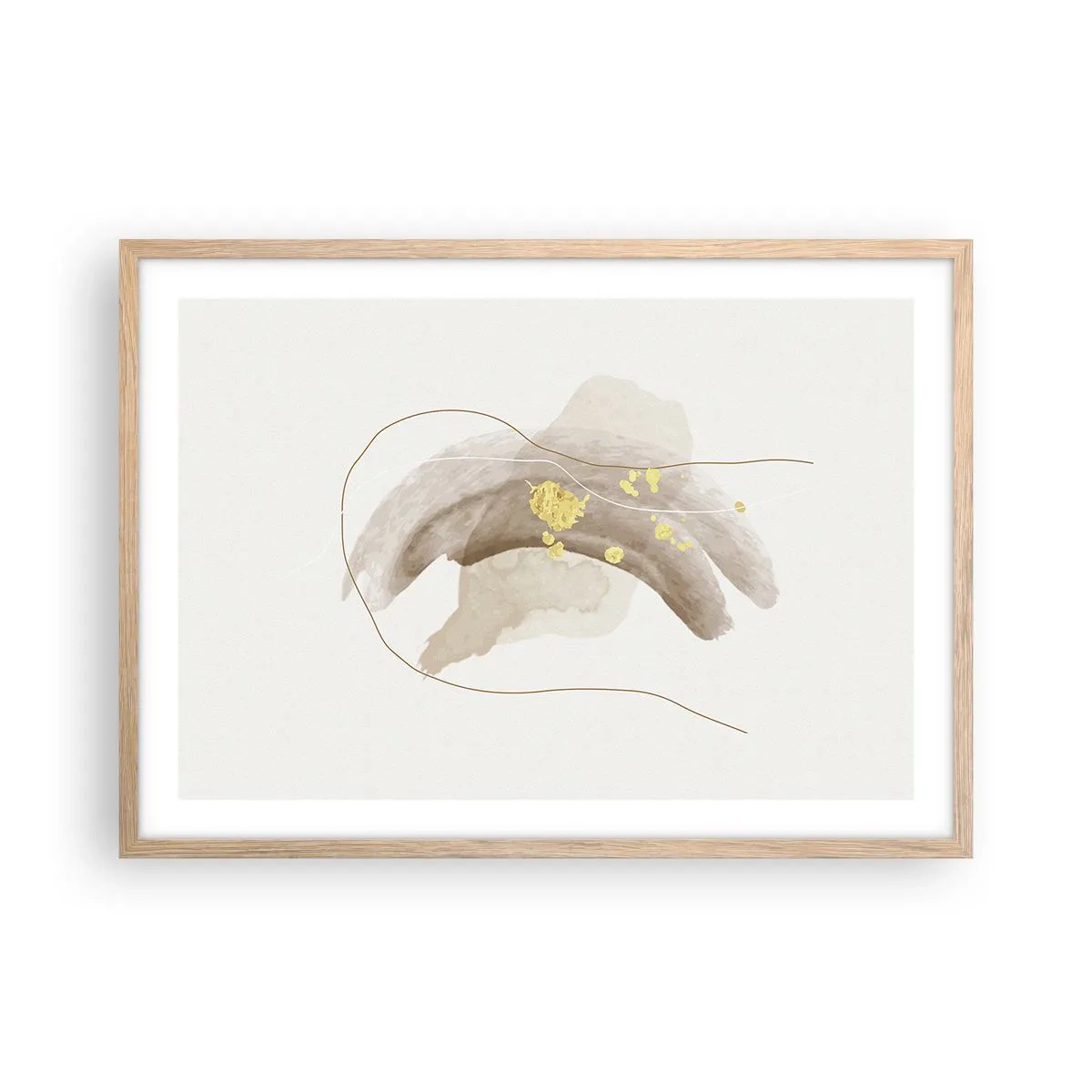 Plagát v ráme zo svetlého duba - Vesmírna bytosť - 70x50 cm