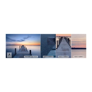 Vzorka fototapety Premium Canvas - Pokoj príjemného súmraku - Krajina, Bay, Drevený most - 100x30 cm