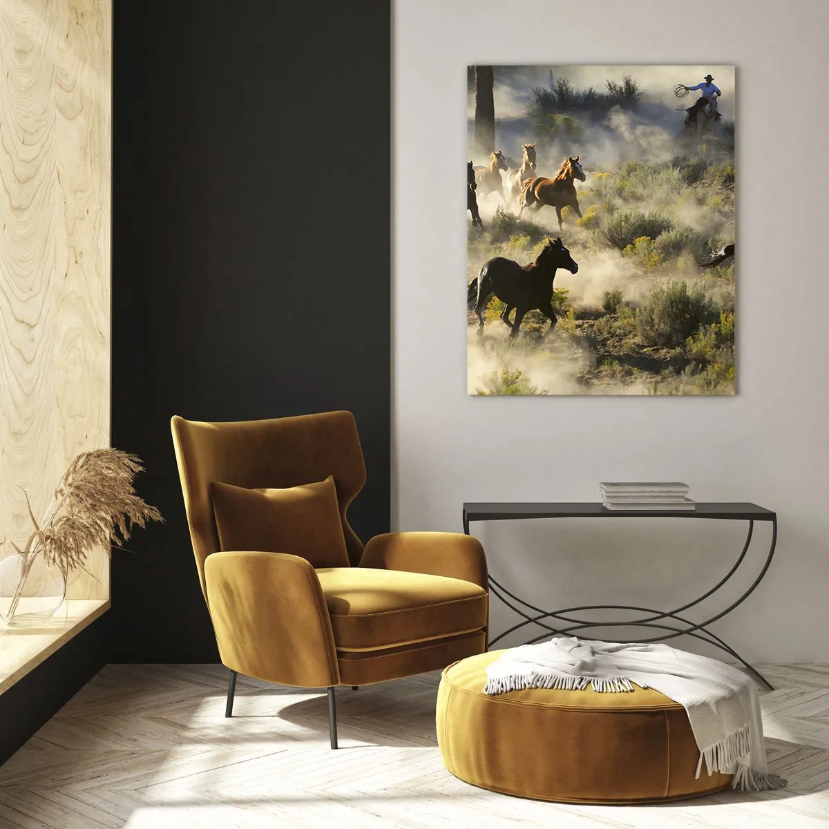 Obraz na skle - Rivalita - sloboda alebo mužská sila? - 50x70 cm